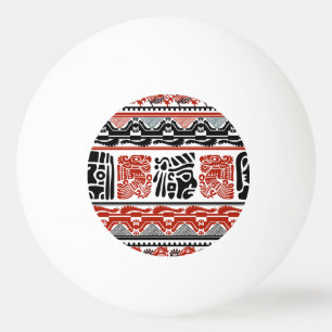 Indian motifs, black red, seamless pattern. ping pong ball