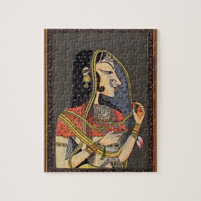 Indian Mughal Woman, Vintage Style Jigsaw Puzzle (Vertical)