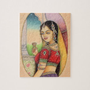 Indian Mughal Woman, Vintage Style Jigsaw Puzzle