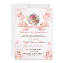 Indian Mundan Ceremony Invitation Girl