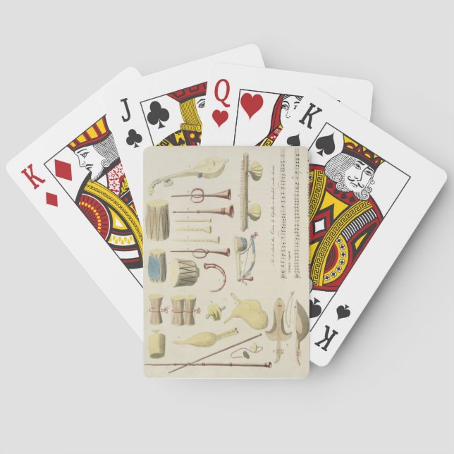 Indian Musical Instruments, plate 23 from 'Orienta Playing Cards (Back)