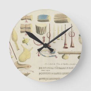 Indian Musical Instruments, plate 23 from 'Orienta Round Clock