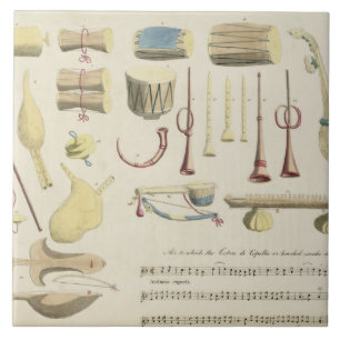 Indian Musical Instruments, plate 23 from 'Orienta Tile