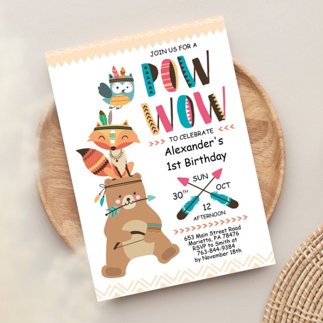 Indian Native American Pow Wow Birthday Invitation (Creator Uploaded)