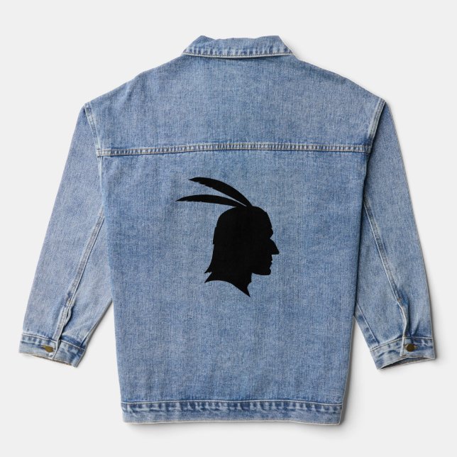 INDIAN NATIVE AMERICAN UNISEX Denim Jean Jacket (Back)