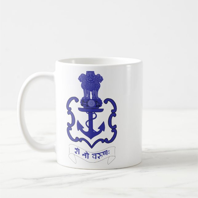 Indian Navy crest, India Coffee Mug (Left)
