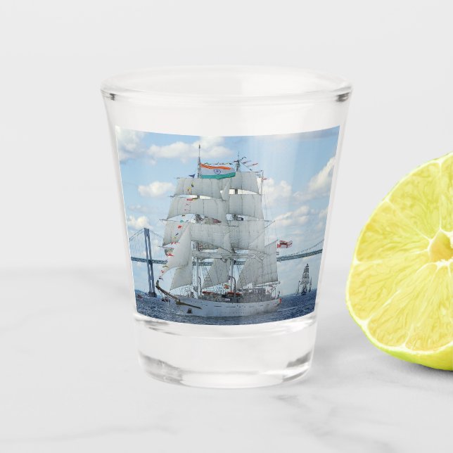 Indian Navy sail training ship Tarangini  Shot Glass (Front)