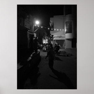 Indian Night Street Scene - Urban Photography Poster