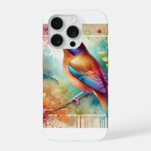 Indian nightingale 030924AREF139 - Watercolor iPhone 15 Pro Case