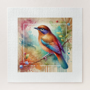 Indian nightingale 030924AREF139 - Watercolor Jigsaw Puzzle