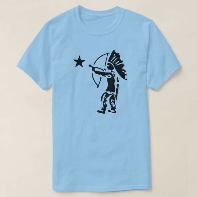 Indian North Star Bow and Arrow Pop Art T-Shirt (Design Front)