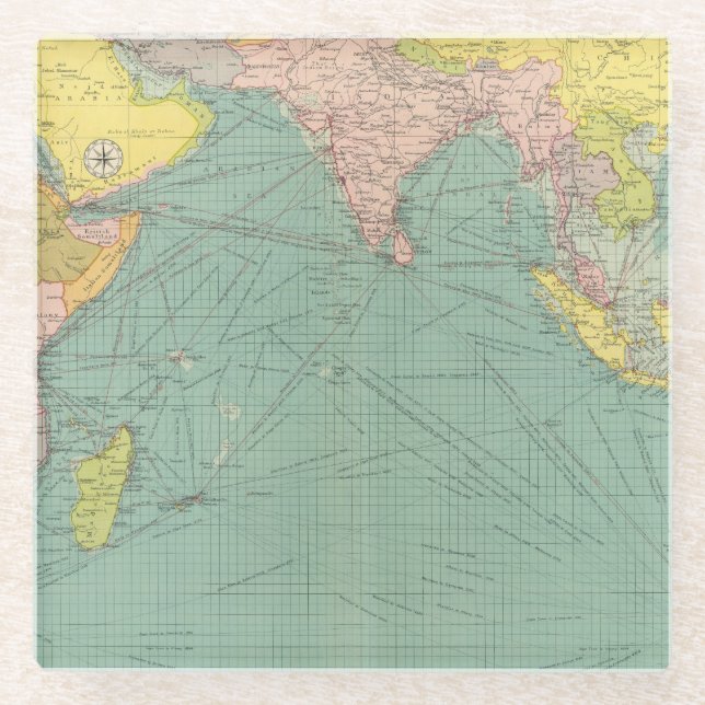 Indian Ocean 3 Glass Coaster (Front)