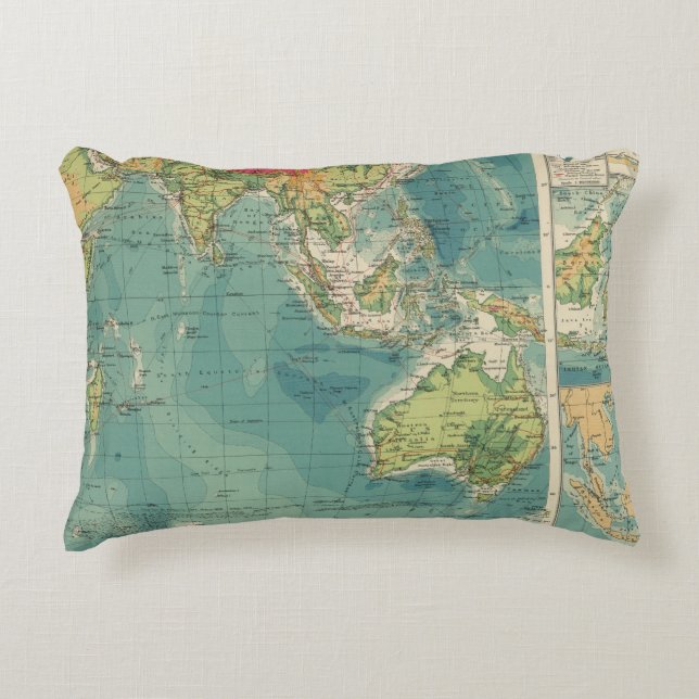 Indian Ocean cables, wireless stations Decorative Cushion (Front)