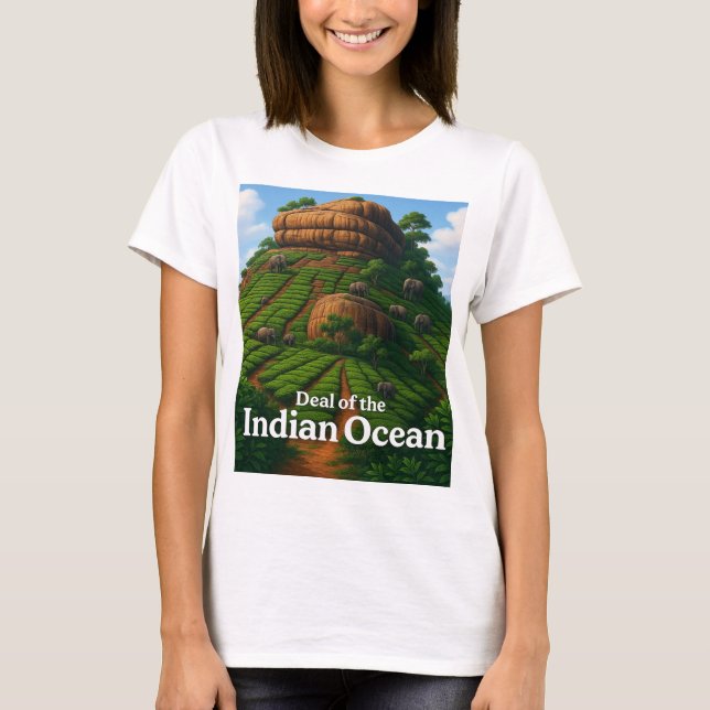 Indian Ocean Deal – Woman in Tea Hills T-Shirt (Front)