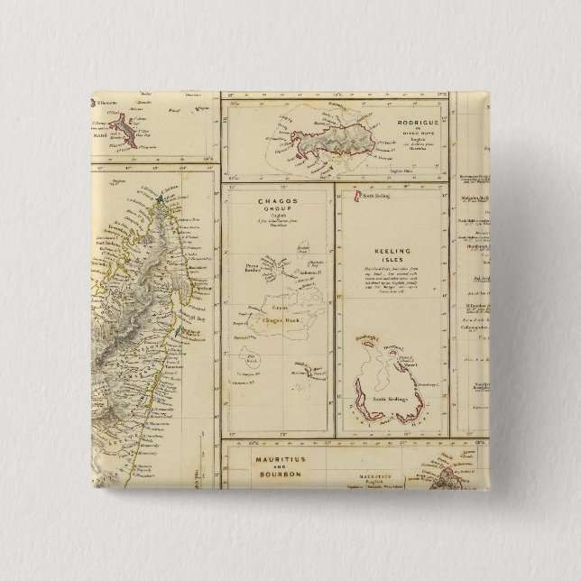 Indian Ocean Islands 15 Cm Square Badge (Front)