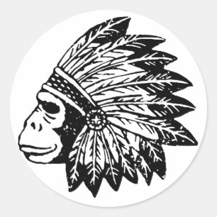 Indian Of Gorilla Classic Round Sticker