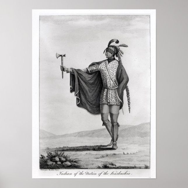 Indian of the Nation of Kaskaskia Poster (Front)