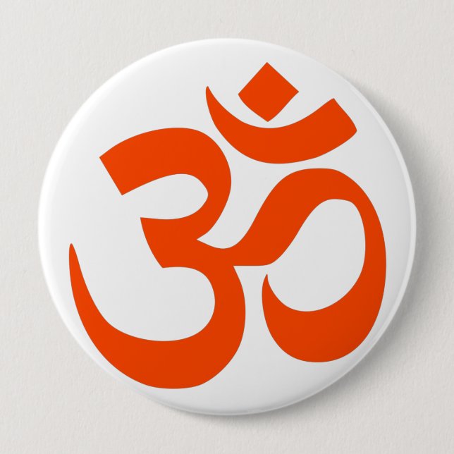 Indian Om Symbol 10 Cm Round Badge (Front)