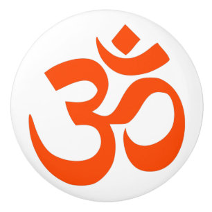Indian Om Symbol Ceramic Knob