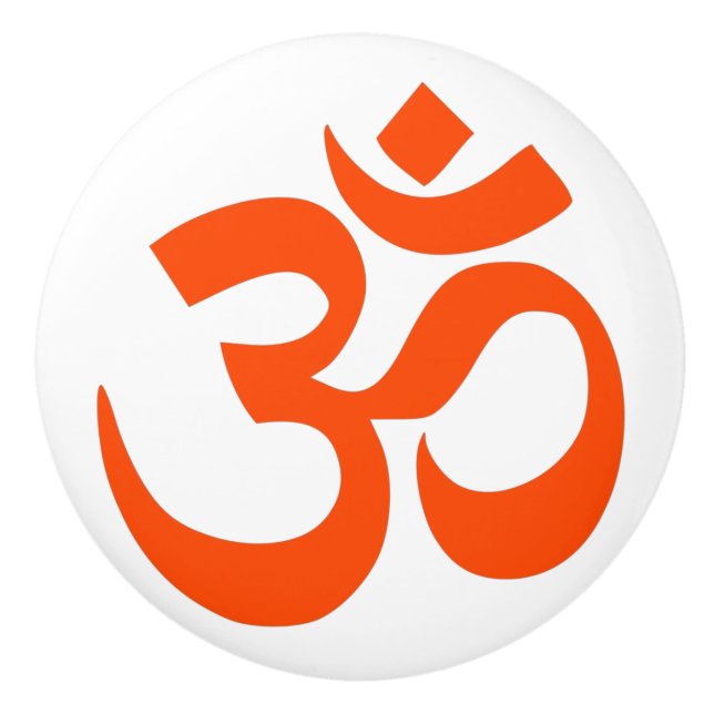 Indian Om Symbol Ceramic Knob (Front)