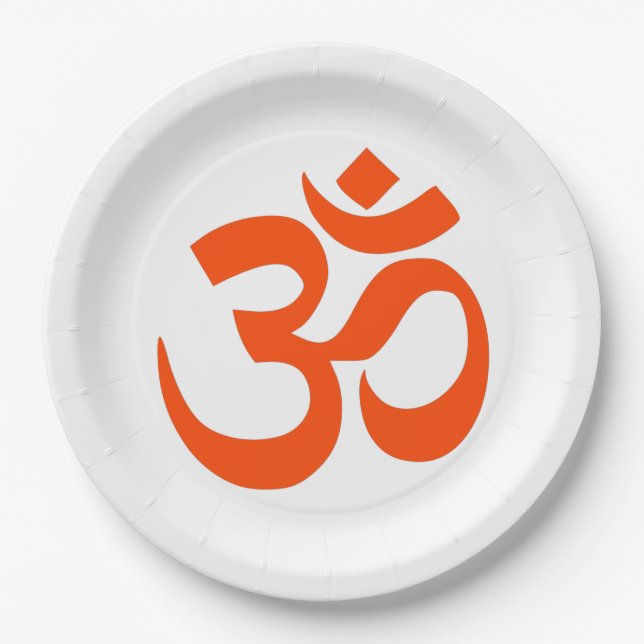 Indian Om Symbol Paper Plate (Front)