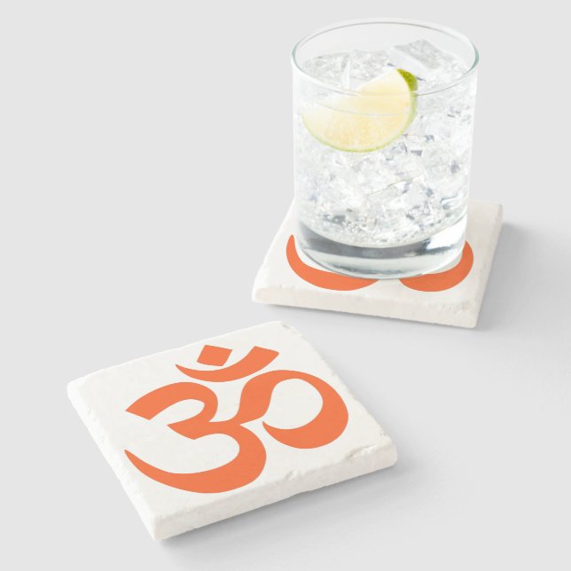 Indian Om Symbol Stone Coaster (Side)
