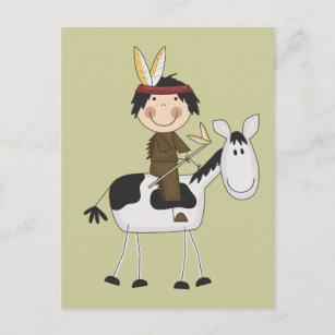 Indian on Horse Tshirts and Gifts Postcard