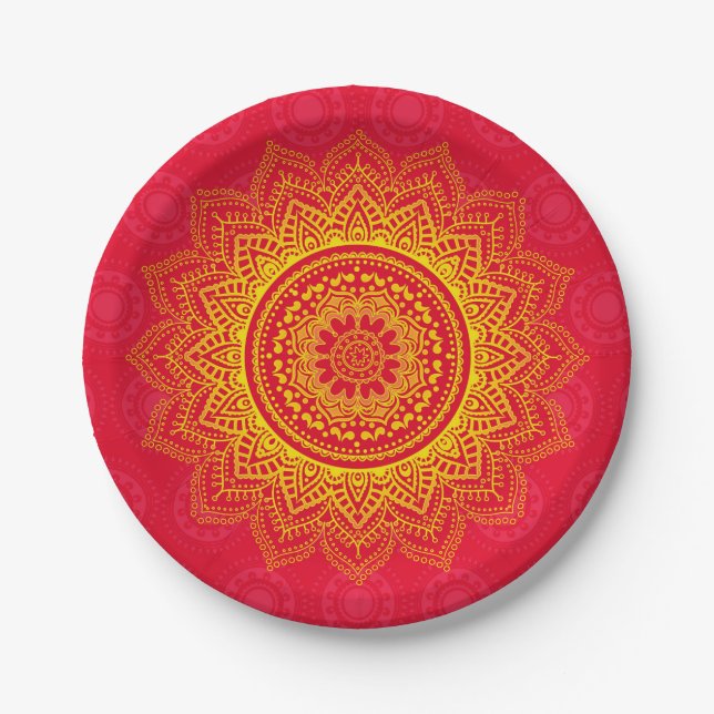 Indian ornament paper plate (Front)