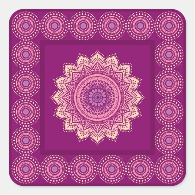 Indian ornament square sticker (Front)
