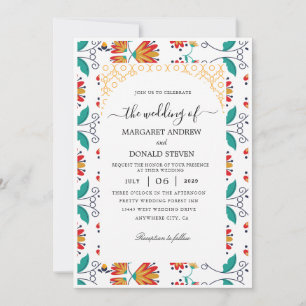 Indian ornament wedding invitation