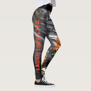 Indian Paintbrush Floral Laugh Love Live Leggings