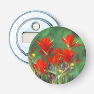 Indian Paintbrush Painting - Original Flower Art Bottle Opener