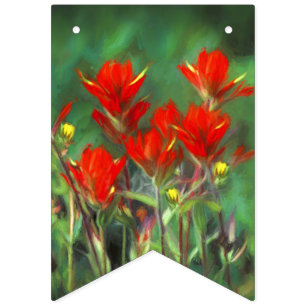 Indian Paintbrush Painting - Original Flower Art Bunting