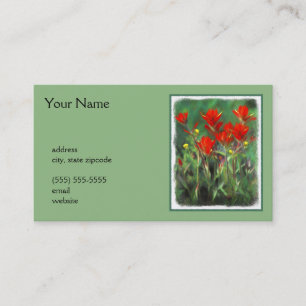 Indian Paintbrush Painting - Original Flower Art Business Card
