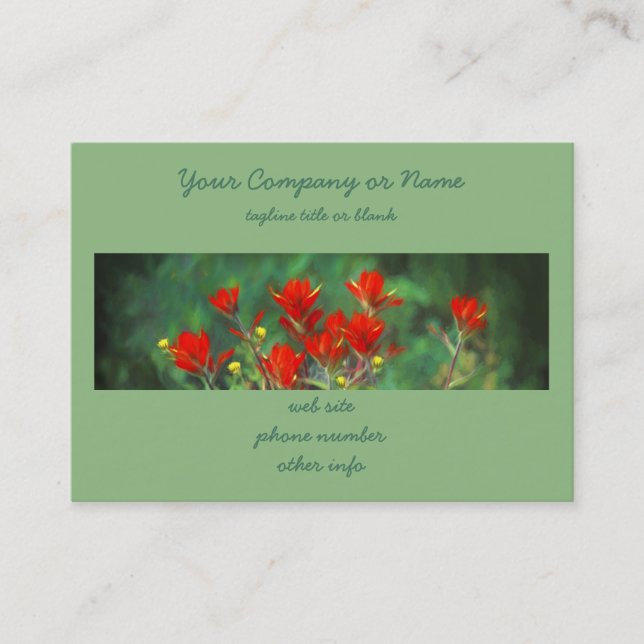 Indian Paintbrush Painting - Original Flower Art Business Card (Front)