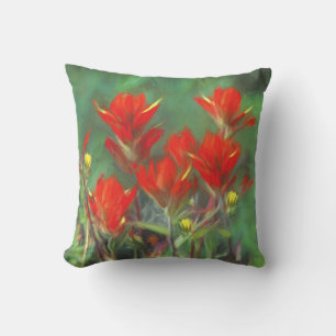 Indian Paintbrush Painting - Original Flower Art Cushion
