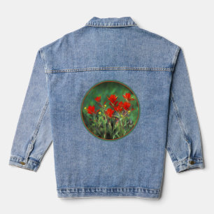 Indian Paintbrush Painting - Original Flower Art Denim Jacket