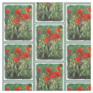 Indian Paintbrush Painting - Original Flower Art Fabric