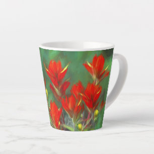 Indian Paintbrush Painting - Original Flower Art Latte Mug