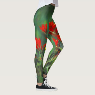 Indian Paintbrush Painting - Original Flower Art Leggings