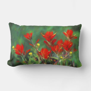 Indian Paintbrush Painting - Original Flower Art Lumbar Cushion