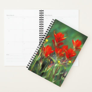 Indian Paintbrush Painting - Original Flower Art Planner
