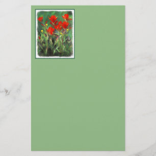 Indian Paintbrush Painting - Original Flower Art Stationery