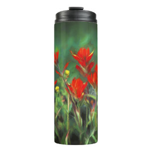 Indian Paintbrush Painting - Original Flower Art Thermal Tumbler