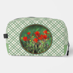Indian Paintbrush Painting Original Wildflower Art Dopp Kit