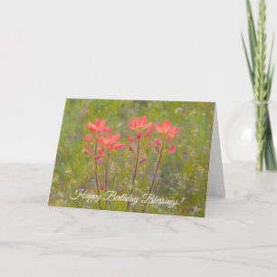 Indian Paintbrush Wildflowers Faith Birthday Card