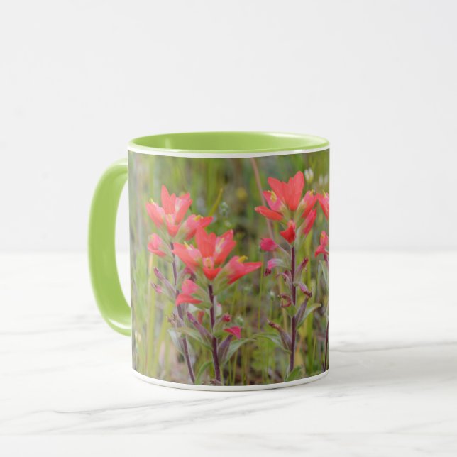 Indian Paintbrush Wildflowers Meadow Art Mug Cup (Front Left)