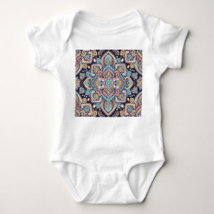Indian Paisley: Ethnic Mandala Pattern Baby Bodysuit