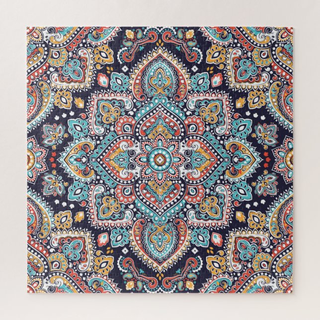 Indian Paisley: Ethnic Mandala Pattern Jigsaw Puzzle (Vertical)
