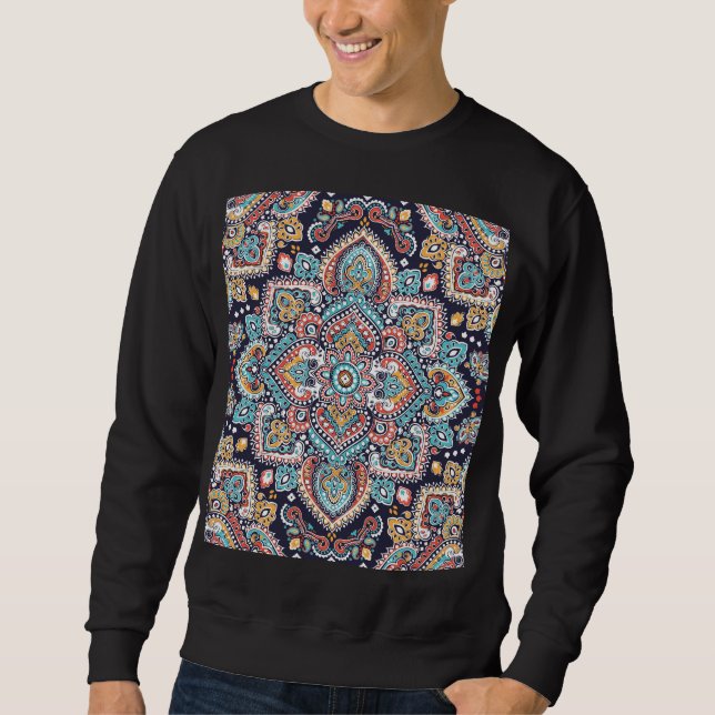Indian Paisley: Ethnic Mandala Pattern Sweatshirt (Front)